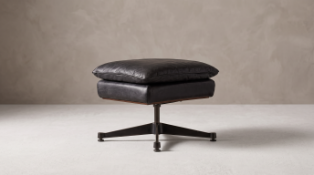 Timothy Oulton Punk Professor Footstool in Safari Black is a compact, vintage-inspired sidekick
