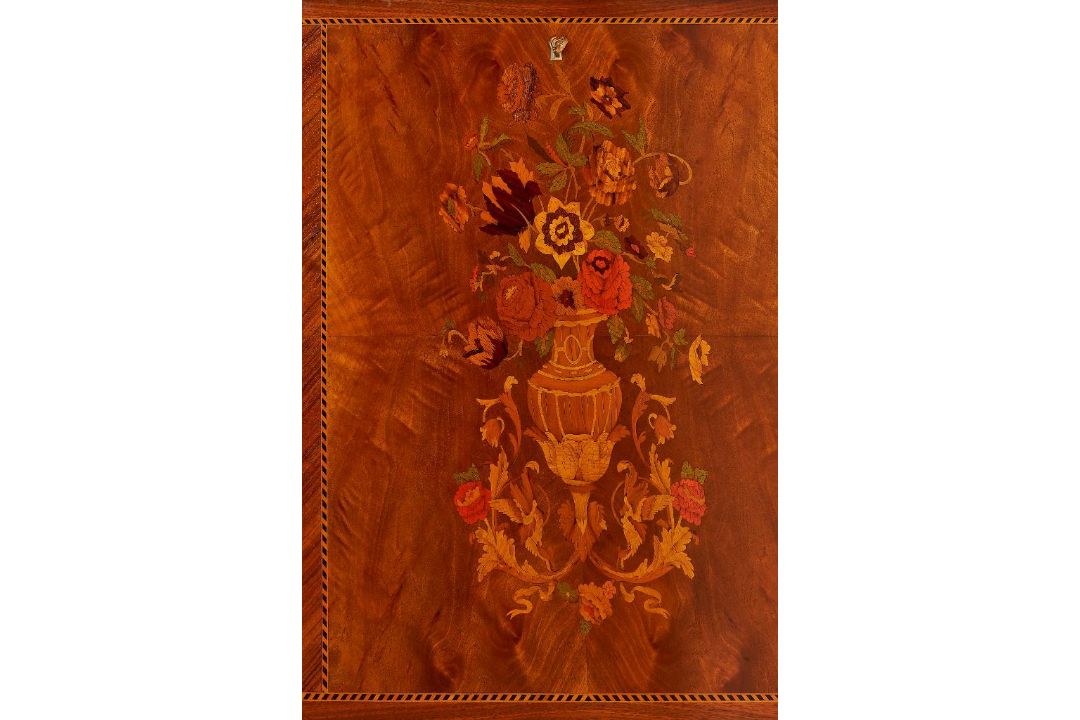 Louis XVI Stationary cabinet "Béal" Inlaid work – Marble top – Made of solid cherrywood brilliant - Image 6 of 9