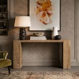 Timothy Oulton Braveheart Console Table (220 x 46 x 76cm) in Battered Plank is a commanding,