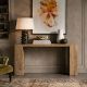 Timothy Oulton Braveheart Console Table (220 x 46 x 76cm) in Battered Plank is a commanding, - Image 1 of 4