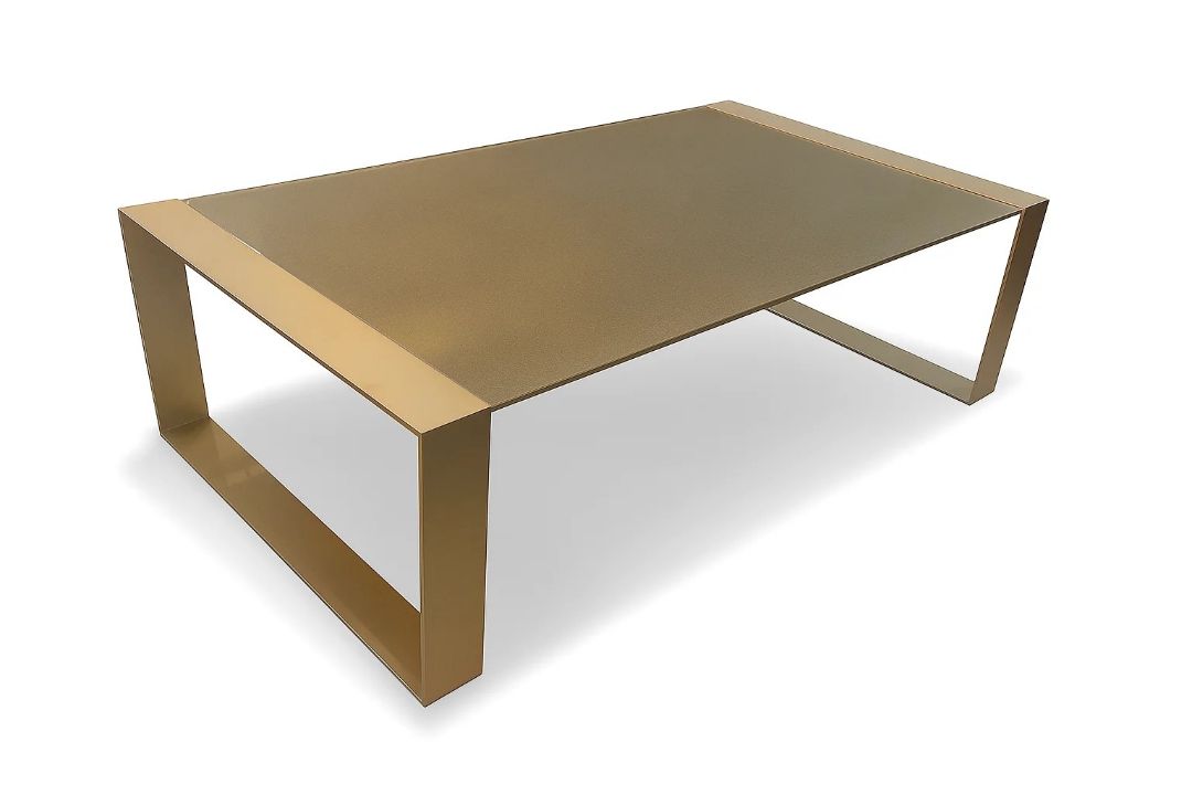 Strata Coffee Table Sophisticated Strata Coffee Table, expertly crafted with a striking golden - Image 2 of 5