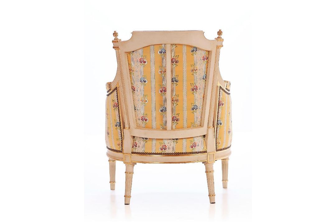 A Pair of Louis XVI easy chair "Lerouge" Copy after work signed Lerouge – The back is curved and - Image 8 of 8