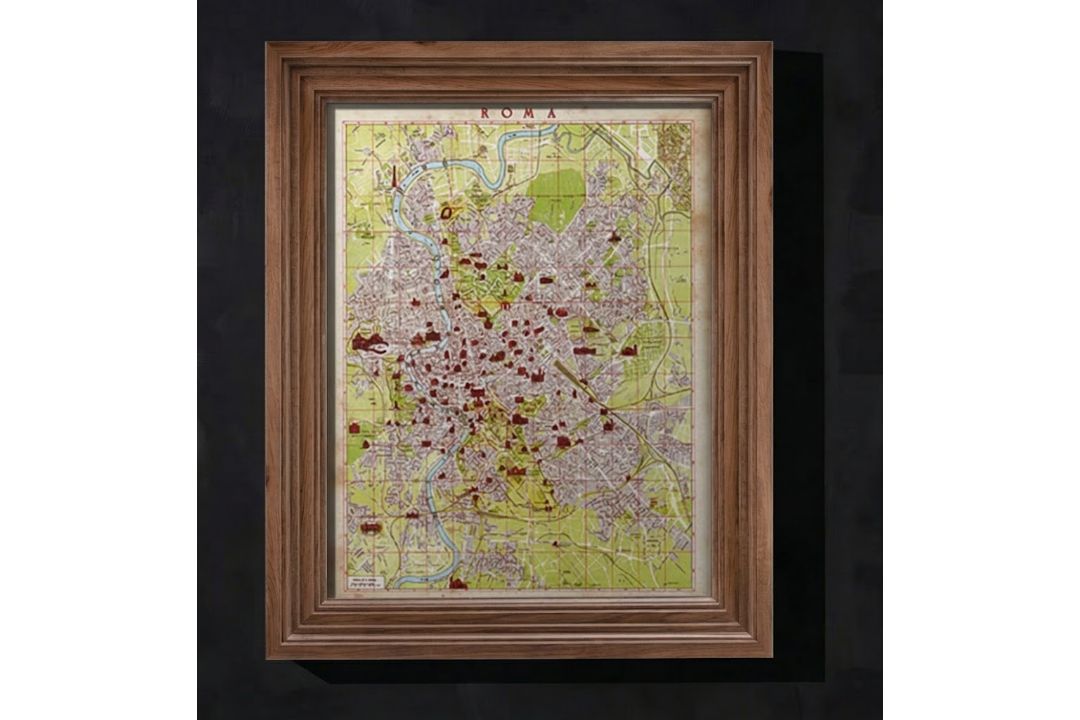 Timothy Oulton Classic Maps Rome Art (100 x 82cm) The Timothy Oulton Classic Maps Rome Art is a - Image 1 of 2