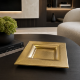 FDC - Ceramic Charger tray in crackle gold enamal A sophisticated square Ceramic Charger Tray, - Image 1 of 2