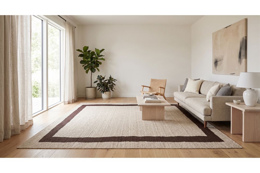 Timothy Oulton Gaziantep Border Carpet 425 x 313cm The Timothy Oulton Gaziantep Border Carpet (