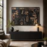 Modern Minimalism Wall Art Striking Modern Minimalism Wall Art piece, crafted from luxury noir vinyl