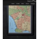 Timothy Oulton Maps Los Angeles Art (100 x 82cm) The Timothy Oulton Maps Los Angeles black wood