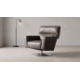 Timothy Oulton Silva Swivel Chair in Hand Tipped Graphite Brushed Stainless Steel is a sleek, - Image 1 of 2