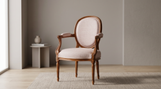 Cabriolet Armchair an exquisite realization of the Transition style, serving as a masterful