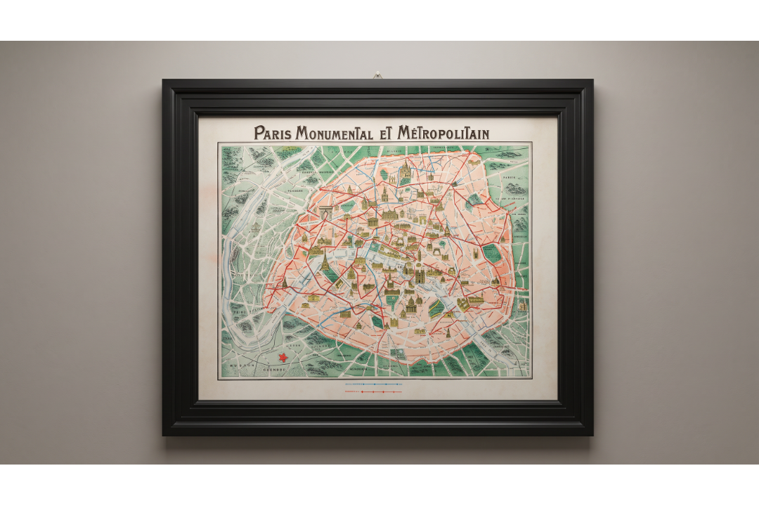 Timothy Oulton Classic Maps Paris Art (100 x 82cm) The Timothy Oulton Classic Maps Paris Art is an - Image 2 of 2