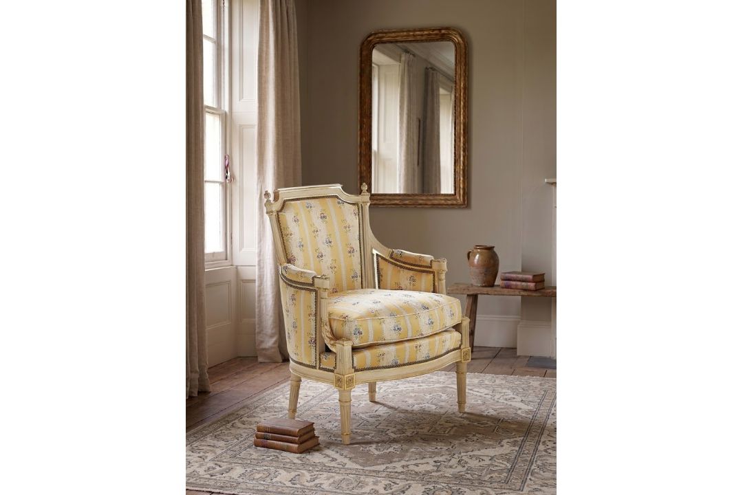 A Pair of Louis XVI easy chair "Lerouge" Copy after work signed Lerouge – The back is curved and - Image 1 of 8