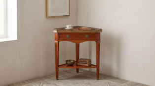 Gueridon Triangle in Louis XVI Style is a sophisticated architectural piece designed for corner