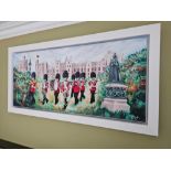 Charlotte Sutton (British) panoramic giclee on canvas depicted an autumnal Windsor Castle, a