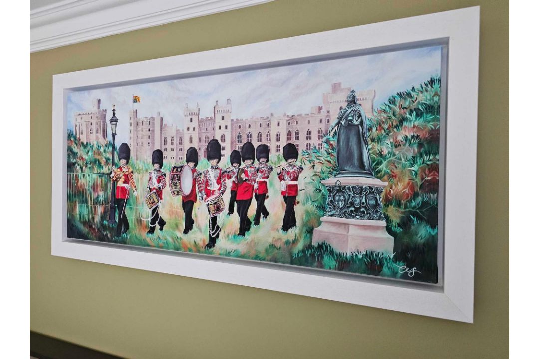 Charlotte Sutton (British) panoramic giclee on canvas depicted an autumnal Windsor Castle, a - Image 1 of 2