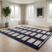 Timothy Oulton Istanbul Grid Carpet 375 x 279cm— Blue Beige The Timothy Oulton Istanbul Grid