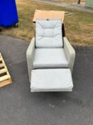 Kingscote Hi-Back Recliner Armchair with integrated F/S inc S-P Eco Fawn Linen Cushions - Nutmeg