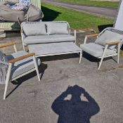 Antibes 2 Seat Sofa with 2 Sofas Chairs & Coffee Table - Mocha