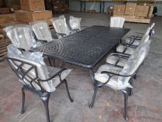 Milan 180/260cm Rectangle Extending Table with 10x Chairs - Black