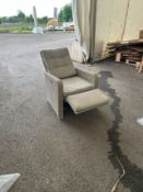 Kingscote Hi-Back Recliner Armchair with integrated F/S inc S-P Eco Fawn Linen Cushions - Nutmeg