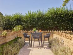 Palermo 90x90cm Bar Set with 4x Bar Chairs