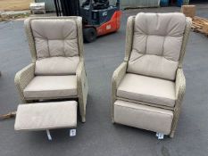 Chedworth Deluxe Hi-Back Recliner with Integral Footrest - Sandstone x2