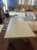 Chedworth 240 x 100cm Rectangle Table with Ceramic Top - Sandstone