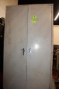 2-DOOR METAL CABINET w/ CONTENTS