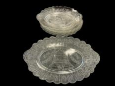 BICENTENNIAL 1776-1976 DECLERATION F INDEPENDENCE AVON GLASS PLATES AND LIBBEY SERVING PLATTER