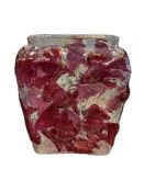 1930'S ART DECO PHOENIX / CONSOLIDATED GLASS CO. CHINESE FIGHTING FISH SCULPTED GLASS VASE