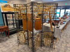 FOUR PIECE DECORATIVE METAL GRAPEVINE LATTICE ROOM DIVIDER