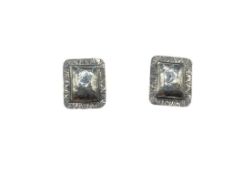 STERLING SILVER HAMMERED DESIGN CLIP-BACK EARRINGS