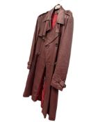 WOMENS LANVIN PARIS BURGUNDY LEATHER COAT MADE IN FRANCE SIZE M