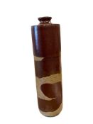 FRED REID RENO, NEVADA POTTER HAND SPUN POTTERY TALL CYLINDRICAL VASE