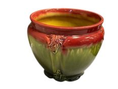 EARLY 20TH CENTURY JOSEPH HOLDCROFT MAJOLICA JARDINIERE MADE IN ENGLAND