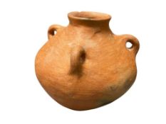 PRE-COLUMBIAN TAIRONA TERRACOTA CLAY POT WITH RING HANDLES