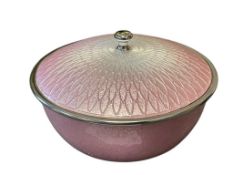 VINTAGE JAPANESE ANDO SILVER CLOISONNE ENAMELED TRINKET DISH / BOWL GIN-SAI BONBONNERIE