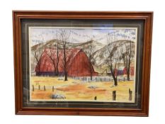 J. MALCOM EDMISTON ORIGINAL WATERCOLOR ON PAPER WESTERN LANDSCAPE