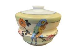 1940'S HAND PAINTED MILK GLASS LIGHT FIXTURE GLOBE / SHADE HAND PAINTED