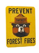1960'S FIBERGLASS ORIGINAL SMOKEY BEAR PREVET FOREST FIRES SIGN FOREST SERVICE