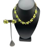 VINTAGE 1950'S B. STEINBERG-KASLO NECKLACE AND CLIP-BACK EARRINGS SET