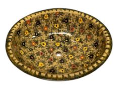 HAND PAINTED MEXICAN TALAVERA CERAMIC BATHROOM SINK