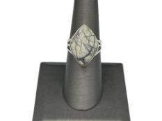 STERLING SILVER WHITE BUFFALO RING