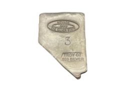 NEVADA THE SILVER STATE .999 FINE SILVER THREE TROY OUNCE FIGURAL STATE OF NEVADA ART BAR