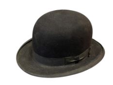 VINTAGE STETSON 1900 GRAND PRIZE BOWLER / DERBY HAT BLACK FELT SIZE 6 7/8