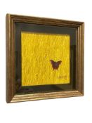 DUANE ARMSTRONG AMERICAN CALIFORNIA ARTIST ORIGINAL OIL ON CANVAS BUTTERFLY AND LADYBUG