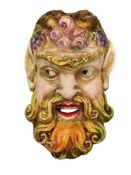 DIONYSUS / BACCHUS PAPIER-MACHE VENETIAN CARNIVAL MASK BY GUERRINO LOVATO OF MONDONOVO MASCHERE M...