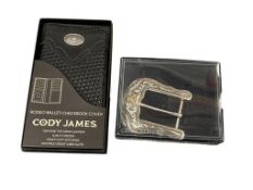 CODY JAMES WESTERN BRONC RIDER BUCKLE AND RODEO WALLET / CHECKBOOK COVER