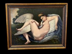 ANTIQUE 1909 AMERICAN ORIGINAL OIL ON CANVAS PAINTING OF 