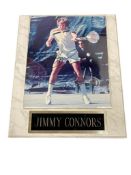 AUTOGRAPHED JIMMY CONNORS PHOTOGRAPH SPORT PLAQUE
