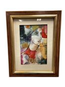 LINDA LE KINFF FRENCH CONTEMORARY ARTIST MIXED-MEDIA ON PAPER TITLED CONSIDER THIS